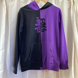 ROMWE‎ Black and Purple Graphic Hoodie